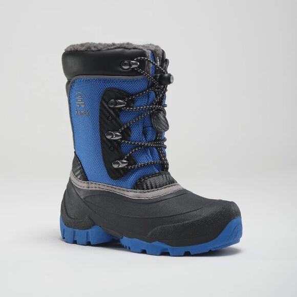 Kamik Kids 12 Black Blue Luke 3 Winter Boots Snow Insulated Waterproof BR14-4 - Picture 1 of 8